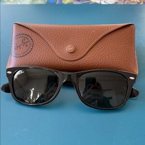 Ray-Ban Black Sunglasses with Brown Leather Case